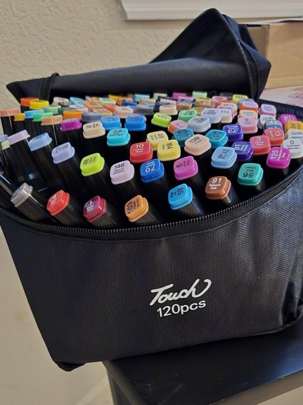 120 Piece Touch Alcohol Marker Set with Zippered Carrying Case Dual Tip